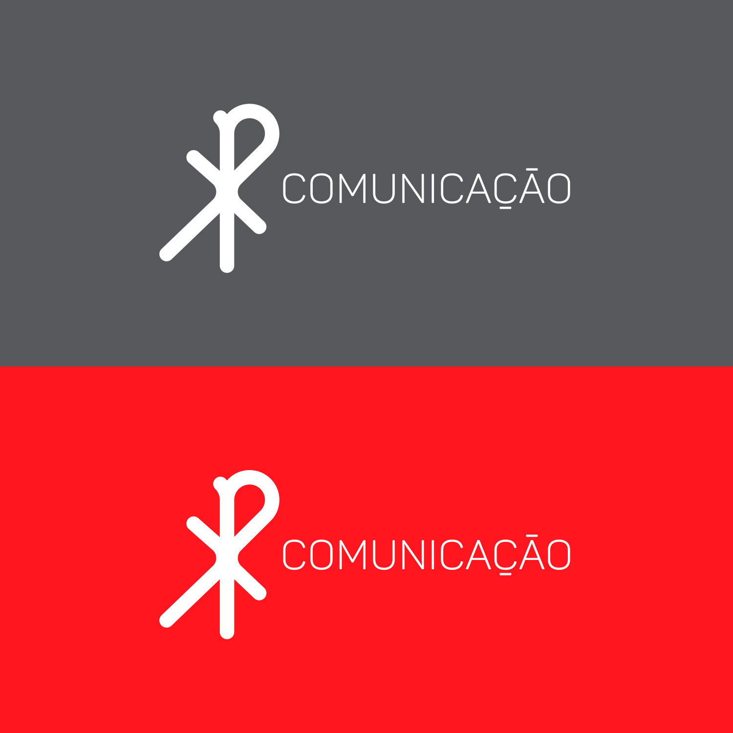 XP Comunicação Logotipo em fundo colorido